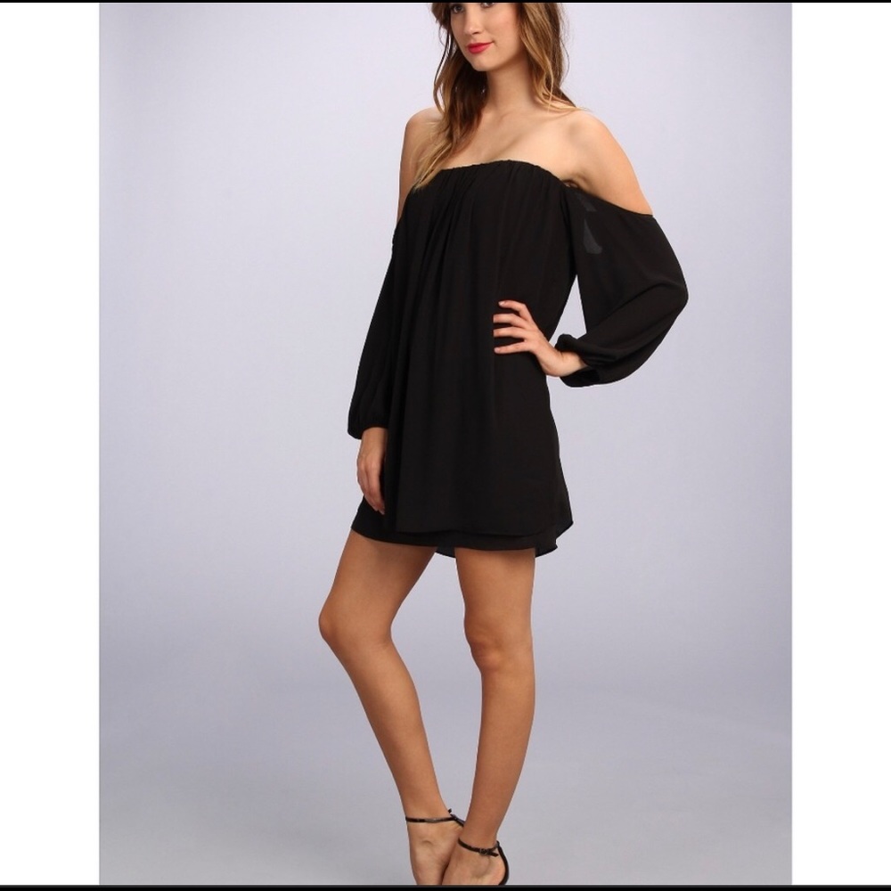 t-bags los angelos black off shoulder dress